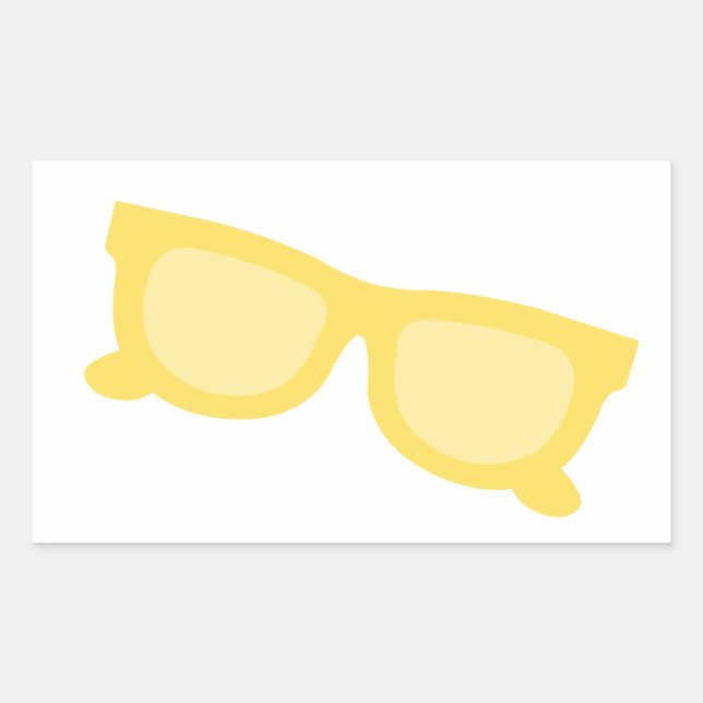 Summer sunglasses yellow hipster eyewear glasses rectangular sticker (Front)