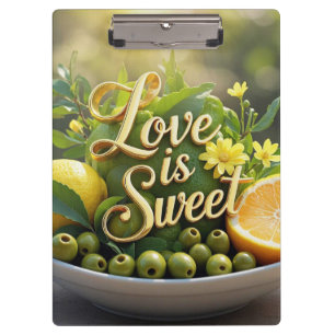Summer sunny Lemons, olives, citrus slices Clipboard