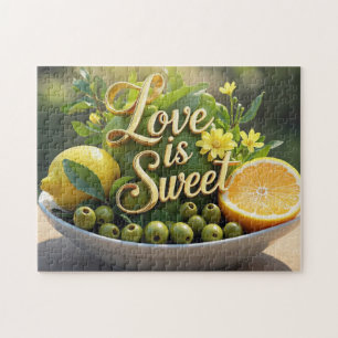 Summer sunny Lemons, olives, citrus slices Jigsaw Puzzle