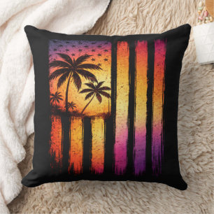 Summer Sunset American Vintage 4th Of July Cushion