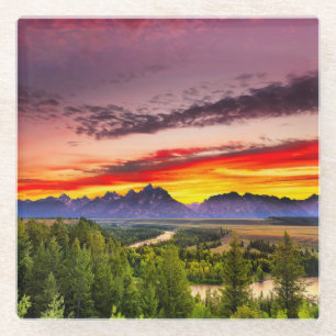 Summer Sunset at Snake River Overlook Glass Coaster