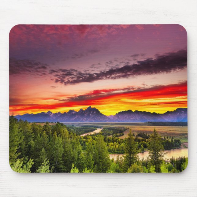 Summer Sunset at Snake River Overlook Mouse Pad (Front)