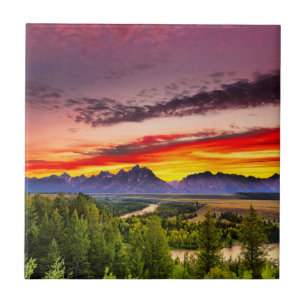 Summer Sunset at Snake River Overlook Tile