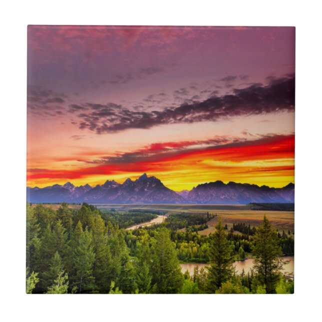 Summer Sunset at Snake River Overlook Tile (Front)