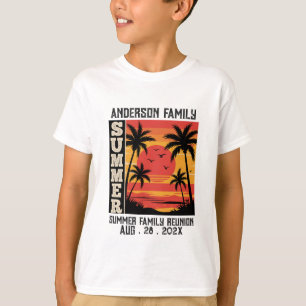 Summer Sunset Beach Palm Tree Family Reunio T-Shirt