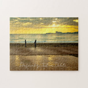 Summer Sunset Beach Seaside Landscape Personalised Jigsaw Puzzle