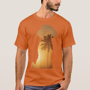 Summer Sunset BeachDog Silhouette Poodle  T-Shirt