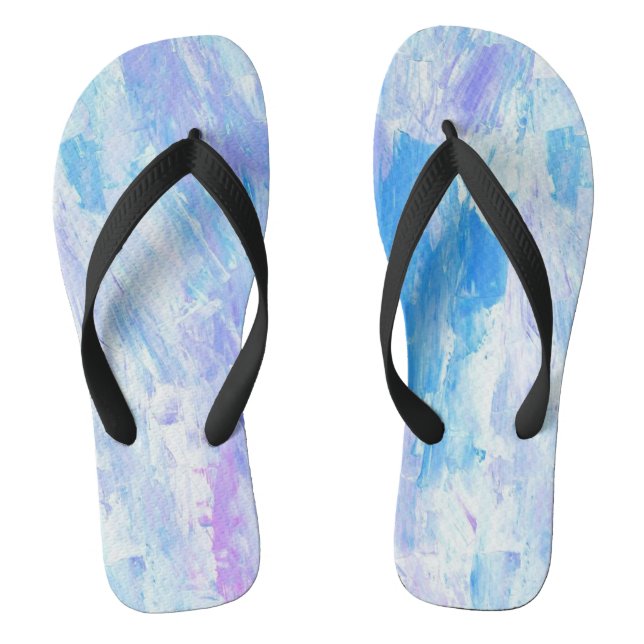 Summer Sunset/Blue/Pink/Abstract/ Flip Flops (Footbed)