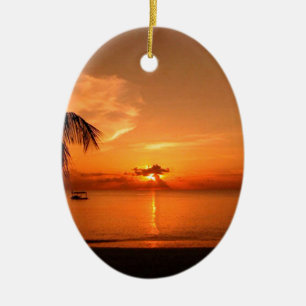 Summer Sunset Ceramic Tree Decoration