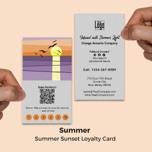 Summer Sunset Design Template Service Loyalty Card