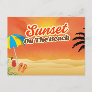 Summer Sunset On The Beach Postcard