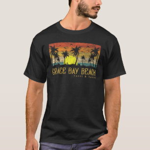 Summer Sunset Palm Tree Turks & Caicos Grace Bay B T-Shirt