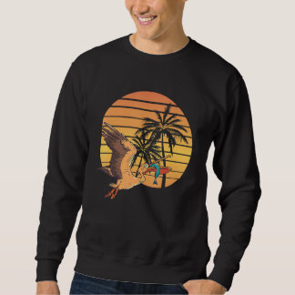Summer Sunset Pelican Bird Animal Fish Catch Tropi Sweatshirt