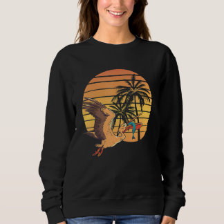 Summer Sunset Pelican Bird Animal Fish Catch Tropi Sweatshirt