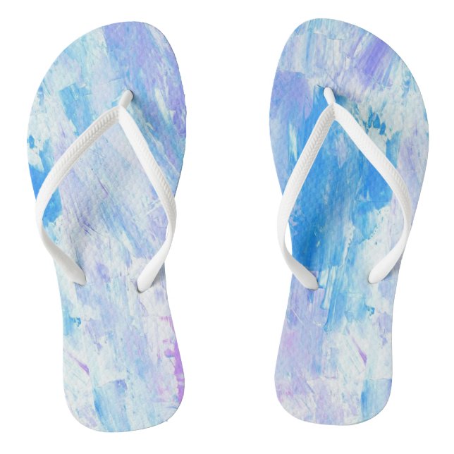 Summer Sunset Pink/Blue Pair of Flip Flops (Footbed)