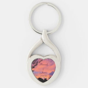 Summer Sunset Romance Acrylic Photo *Personalise* Key Ring