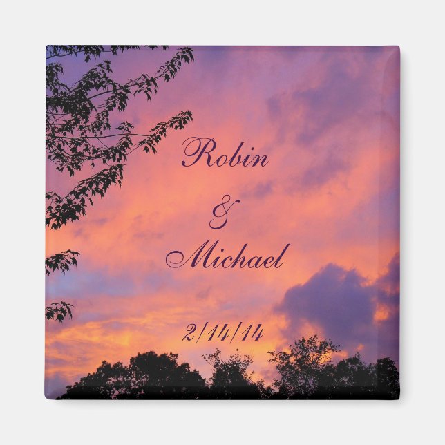 Summer Sunset Romantic Magnets (Front)