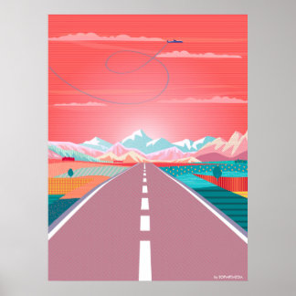 Summer Sunset Sky, Road Trip to Rocky Mountain Poster