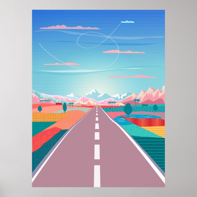 Summer Sunset Sky, Road Trip to Rocky Mountain Poster (Front)