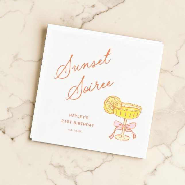 Summer Sunset Soiree Party Napkin (Creator Uploaded)