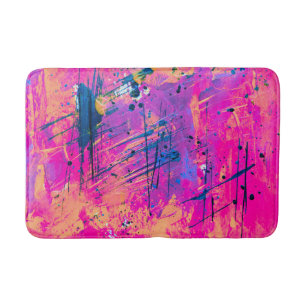 Summer Sunset Splatter Paint Abstract Bath Mat