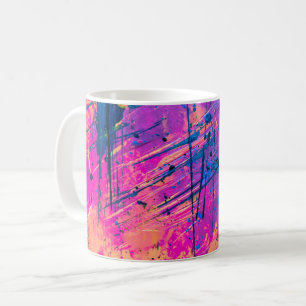 Summer Sunset Splatter Paint Abstract Coffee Mug