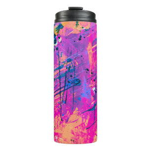 Summer Sunset Splatter Paint Abstract Thermal Tumbler