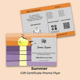 Summer Sunset Style · Gift Certificate Promo Flyer