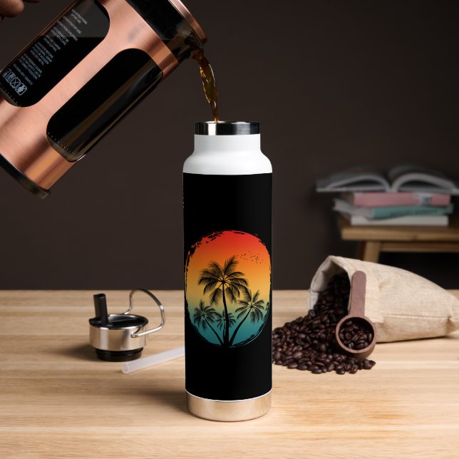 summer sunset sunrise vacation nature water bottle (Coffee (Rotated))