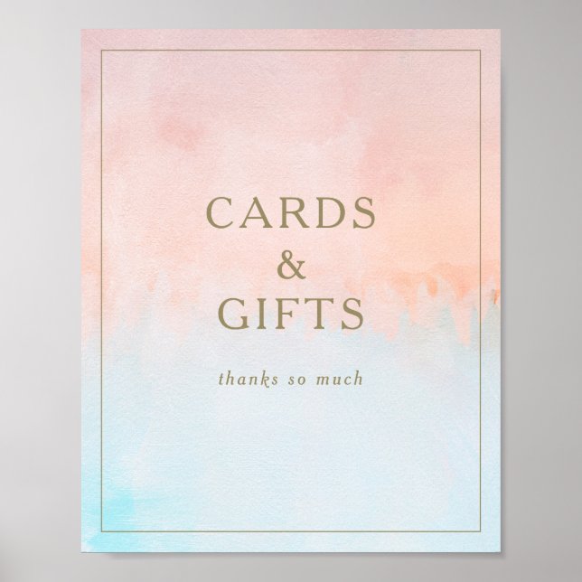 Summer Sunset Watercolor Cards and Gifts Sign (Front)