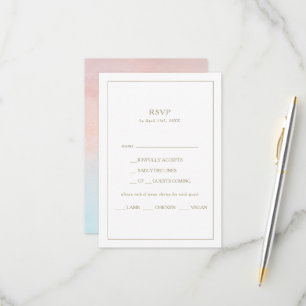 Summer Sunset Watercolor Menu Choice RSVP Card