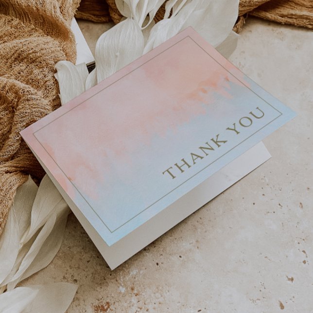 Summer Sunset Watercolor Thank You Card (Creator Uploaded)