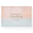 Summer Sunset Watercolor Wedding Guest Book