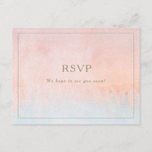 Summer Sunset Watercolor Wedding RSVP Postcard