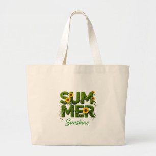 Summer Sunshine Floral Tote Bag Cute Sunflower C