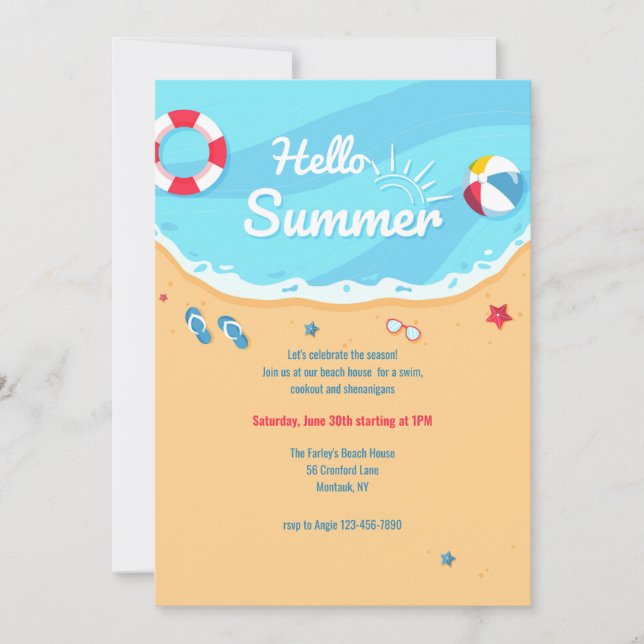 Summer Sunshine  Invitation (Front)
