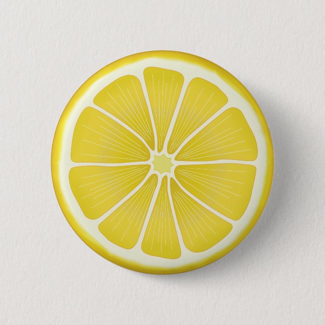 Summer Sunshine Lemon Yellow Citrus Charm 6 Cm Round Badge (Front)