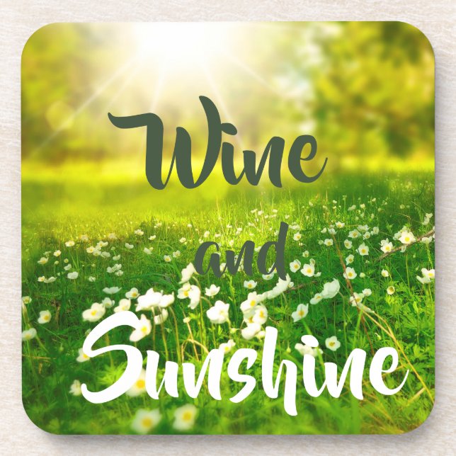 Summer Sunshine  Picnic Fun Wine Coaster (Front)