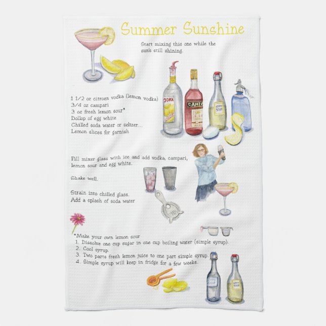 Summer Sunshine Tea Towel (Vertical)