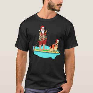 Summer Sup Xmas In July Paddleboarding Santa Germa T-Shirt
