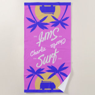 Summer Surf custom name beach towel