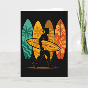 Summer Surfboarder Wave Surfing Surfboard Beach Su Card