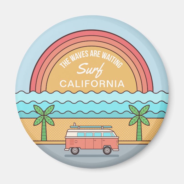 Summer Surfer custom location magnet (Front)