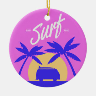 Summer Surfer custom text ornament