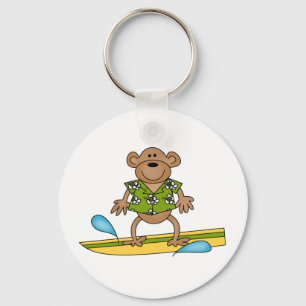 Summer Surfer Monkey Key Ring