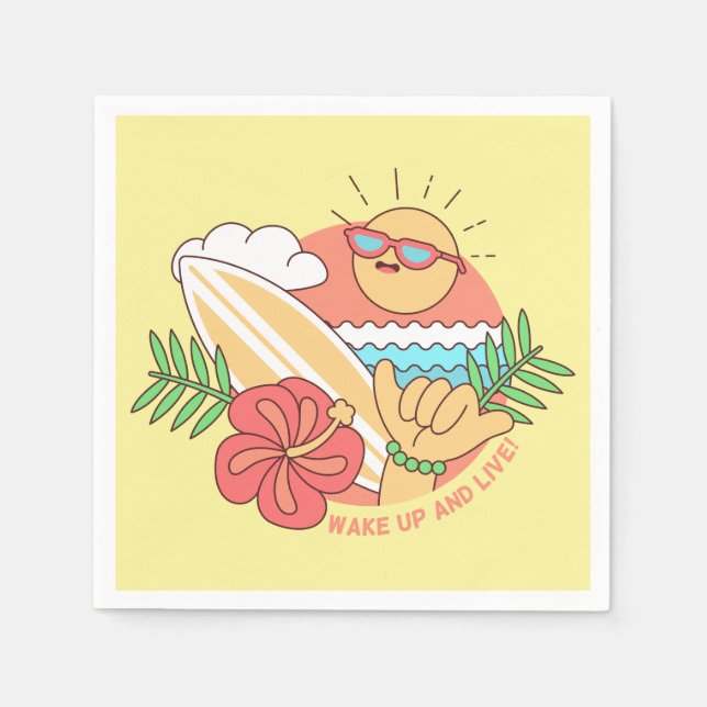 Summer Surfer paper napkins (Front)