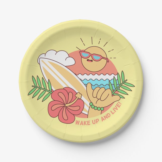 Summer Surfer paper plates (Front)