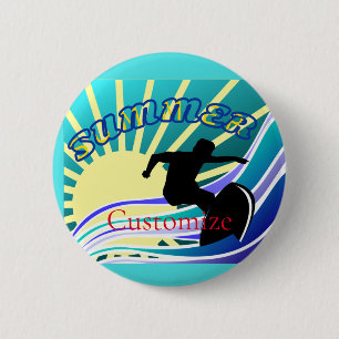 Summer Surfing Fun Thunder_Cove 6 Cm Round Badge