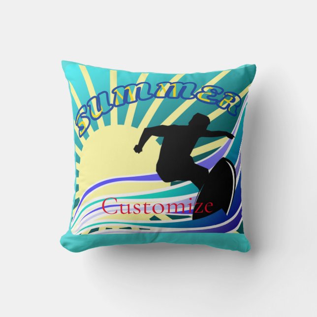 Summer Surfing Fun Thunder_Cove Cushion (Front)