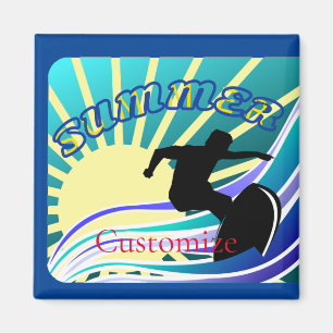 Summer Surfing Fun Thunder_Cove Magnet